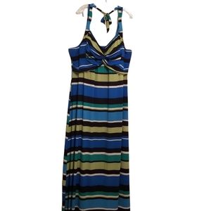 woman Maurice's dress. 92%polyester & 8 spandex size 3X color blue and green